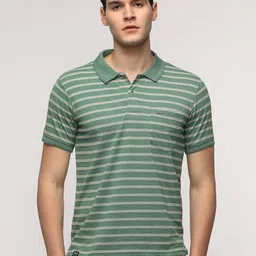 Crocodile Striped Polo Collar Slim Fit Sports T-shirt-picture-28