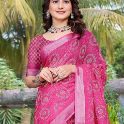 Anouk Rustic Bandhani Printed Sungudi Saree-image-37
