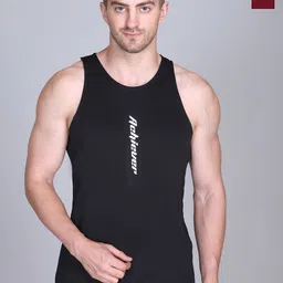 Antiloop Pack of 2 Printed Round Neck Tank Vest CB2-VSTACH1-LINE-1-BLK-RED-M-image-1