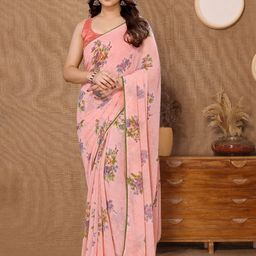 KALINI Floral Pure Georgette Ready to Wear Saree-image-69