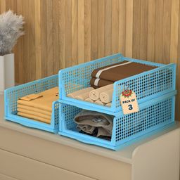 Aura Blue Set of 3 Regular Drawer Organiser Organisers-32