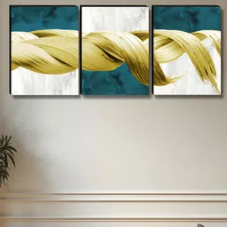 Myntra Elegant Homes White & Gold-Toned 3 Pieces Abstract Wall Art-image-35