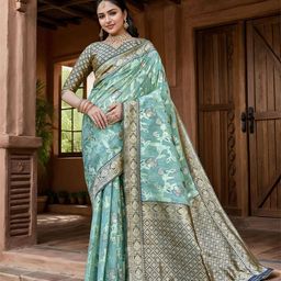 Anouk Ethnic Motifs Printed Woven Design Chanderi Saree-62