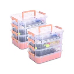 RUBOXA Peach-Coloured Set of 2 Regular Multi-Utility Organisers-image-52
