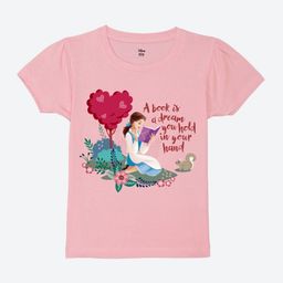 Wear Your Mind Girls Disney Princess Graphic Printed Round Neck Cotton T-shirt-image-70