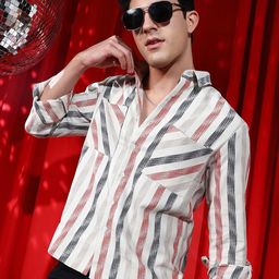 Campus Sutra Men Classic Striped Spread Collar Shirt-picture-43