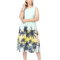 BAESD Girls Tropical Print Net Fit & Flare Midi Dress-image-19