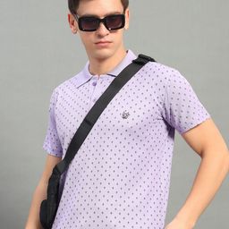 STELVIN Men Moisture Wicking Conversational Printed Polo Collar T-shirt-image-99