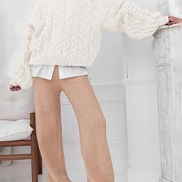 Mast & Harbour Women Self Design Cable Knit Pullover Sweater-picture-13