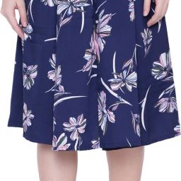 Women Floral Print A-line Blue Skirt-image-45