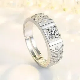 Lila Sterling Silver AD Studded Adjustable Finger Ring-picture-16