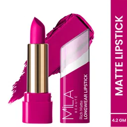 MILA BEAUTE Rich Matte Long Wear Lipstick - 4.2 g Each - Pin Up Plum - 609-50