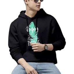 HAMBERG Men Typography Printed Hooded Sweatshirt-picture-10