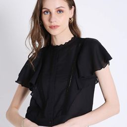 French Theory Flutter Sleeve Crop Top-image-71