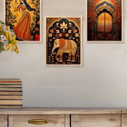Kotart Brown & Yellow 3 Pieces Birds And Animals Wooden Wall Arts-picture-41