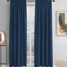 THE CONVERSION Navy Blue Set of 2 Long Door Curtain-image-89