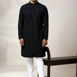 Be Desi Men Paisley Embroidered Regular Kurta with Pyjamas-image-64