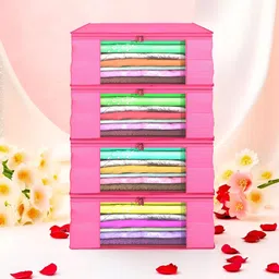 Aura Pink Set of 4 Regular Multi-Utility Organisers-36