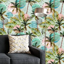 ArtzFolio Printed UV-Resistant Anti-Bacterial Abstract Tropical Palm Tree Peel & Stick Wallpaper-image-63