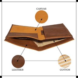 CANVAS & AWL Men Textured Canvas Two Fold Wallet image 3