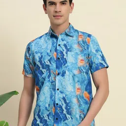 BAESD Men Smart Opaque Printed Casual Shirt-image-8