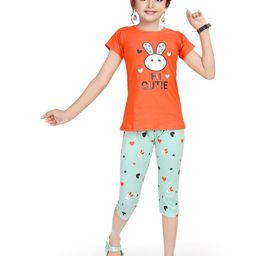 Colourspop Girls Orange Pure Cotton Clothing Set-image-101