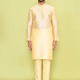 Arihant Rai Sinha Men Embroidered Regular Pure Silk Kurta with Trousers-picture-17