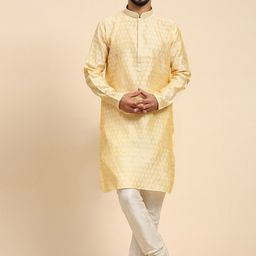 SKAVIJ Men Ethnic Motifs Embroidered Regular Kurta with Pyjamas-picture-33