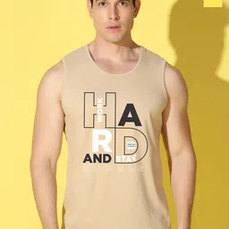 WOOSTRO Pack Of 2 Printed Combed Cotton Gym Vests VWS26(HARD RUST)(PLAIN YELLOW)-image-67