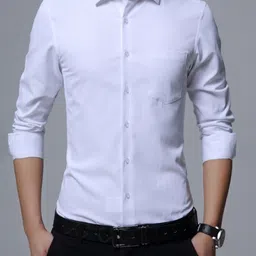 KPOP Men India Slim Fit Solid Spread Collar Formal Shirt-image-32