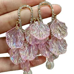 StyleCast x Revolte Gold Plated Pearls beaded Contemporary Drop Earrings-0