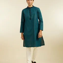 Diwas by Manyavar Men Thread Work Kurta-image-95