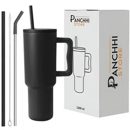 Panchhi Store Black Stainless Steel Matte Tumbler 1200 ml-56