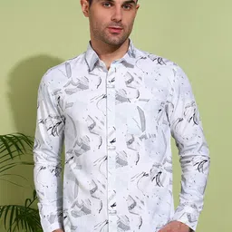 Metronaut Men Classic Floral Opaque Checked Casual Shirt-image-87