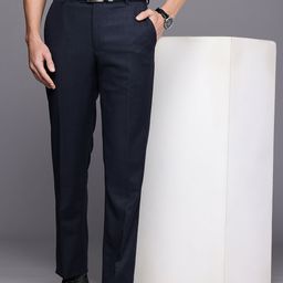 Louis Philippe Men Checked Slim Fit Formal Trousers-picture-34