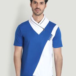 Black Collection Men Colourblocked V-Neck T-shirt-image-35
