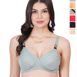 Liigne Women Solid Full Coverage Non Padded Cotton Bra-picture-6