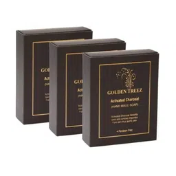 Golden Treez Set Of 3 Activated Charcoal Soap- 115 ml Each image 1