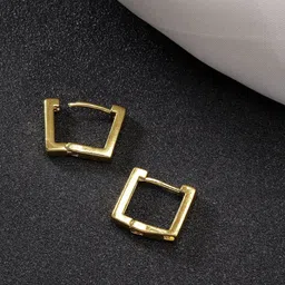 DressBerry Stainless Steel Square Shaped Hoop Earrings-image-63