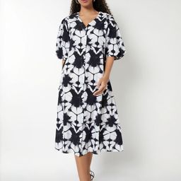 max Women Abstract Print Shirt Midi Dress-picture-36