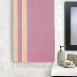 KLOTTHE Pink & Yellow 4 Pieces Pure Cotton 550 GSM Bath Towels-image-86