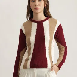 Iconic Womens Colourblocked knitted Pullover-image-1
