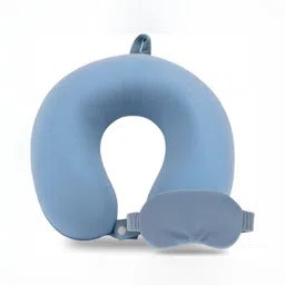 Pum Pum Blue 2 Pieces Microfibre Filled Polycotton Ultra Soft Travel Pillow-image-90