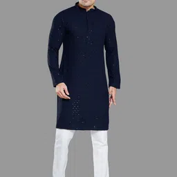 DIVISIVE Men Embroidered Regular Kurta with Pyjamas-picture-16
