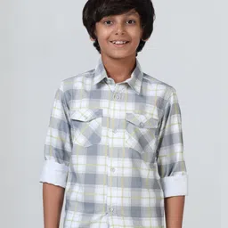 Rocket Science Boys Checked Double Pocket Casual Shirt.-image-76