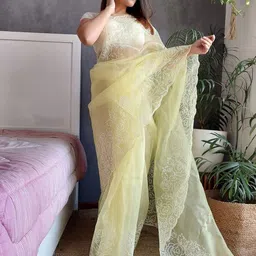Anouk Women Floral Embroidered Organza Saree-image-40