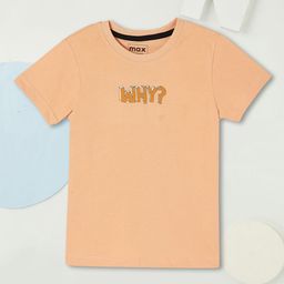 max Boys Typography Printed Round Neck Cotton T-shirt-image-96