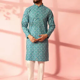 Anouk Men Floral Printed Regular Kurta with Pyjamas-6
