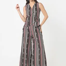 R&B Women Paisley Printed Cotton Pathani Kurta with Trousers-image-5
