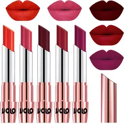 VOLO Set Of 5 Creme Matte Lipsticks 3.5 g -Coral 39-Pink 41-Maroon 42-Red 43-Magenta 45-image-106